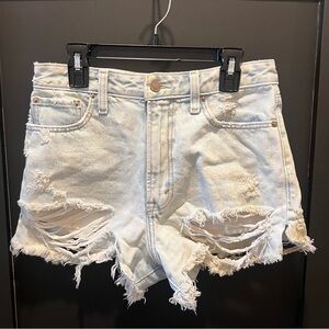 Abercrombie Distressed Light Blue Jean Shorts